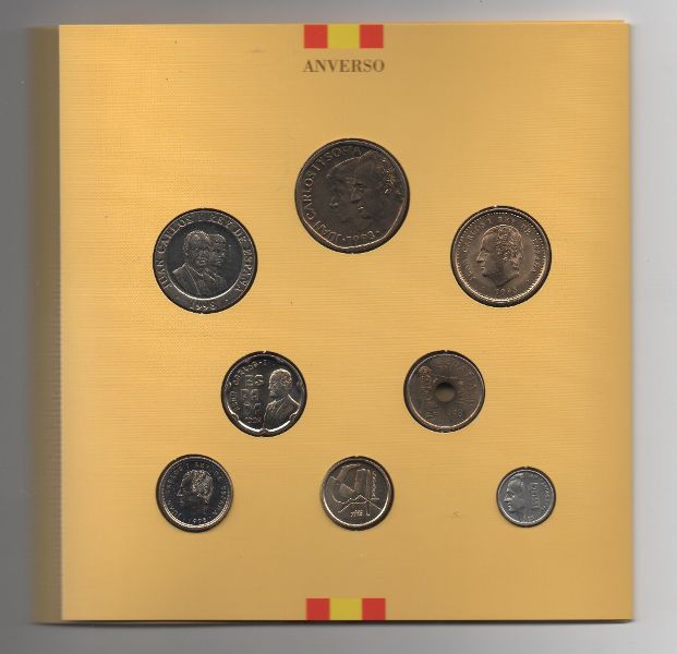 ESPAÑA CARTERA OFICIAL DE PESETAS J. CARLOS I DEL AÑO 1998 